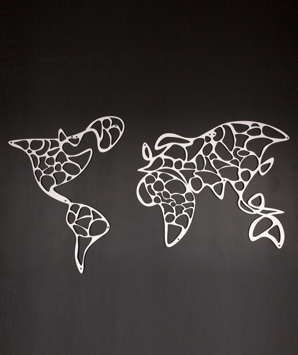 Ventu World Map Metal Wall Art - Rarart